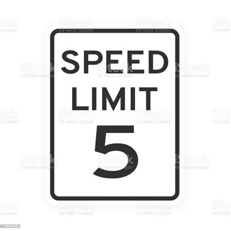 Speed Limit 5 Road Traffic Icon Sign Flat Style Design Vector