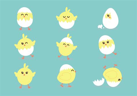 Easter Chick Cute Icons 145077 Vector Art At Vecteezy