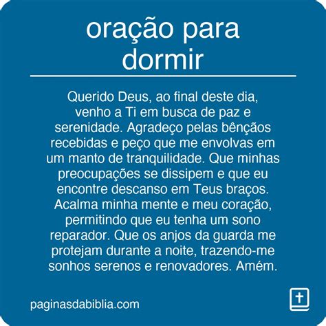 Oração Para Dormir Tranquilo - Oração para dormir | Oracao pra dormir tranquilo, Orações para dormir ...