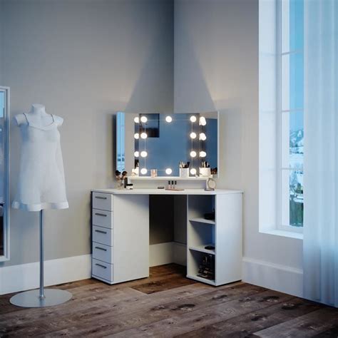 Vicco Coiffeuse Sofia Blanc Cm Avec Clairage Led Cdiscount Maison