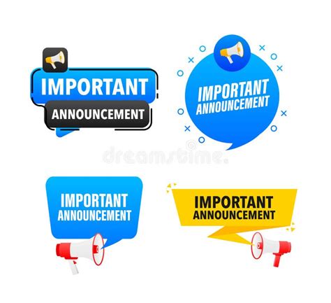 Megaphone Label Set With Text Dont Forget Dont Forget Announcement Banner Stock Vector