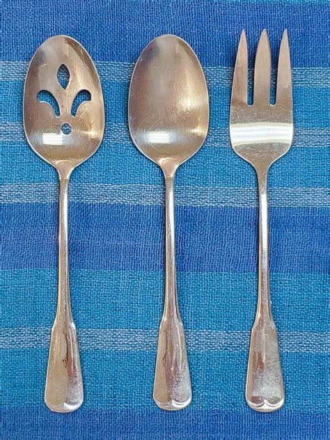 ONEIDA Profile PLYMOUTH ROCK Serving Set Spoons Fork Stainless Steel