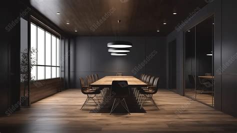 D Render Of An Empty Conference Room Powerpoint Background For Free