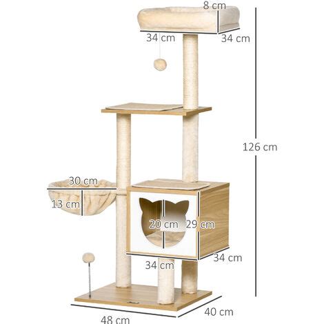 Pawhut Rbol Rascador Para Gatos Con Plataforma Altura Cm Torre