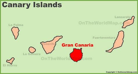 Gran Canaria location on the Canaries map - Ontheworldmap.com