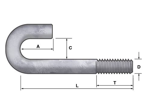 Bent Anchor J Bolts Round Hook