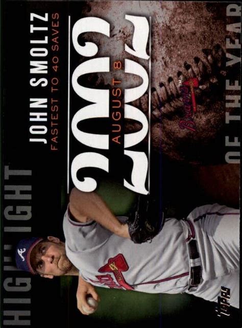 2015 Topps Highlight Of The Year H85 John Smoltz UPD EBay