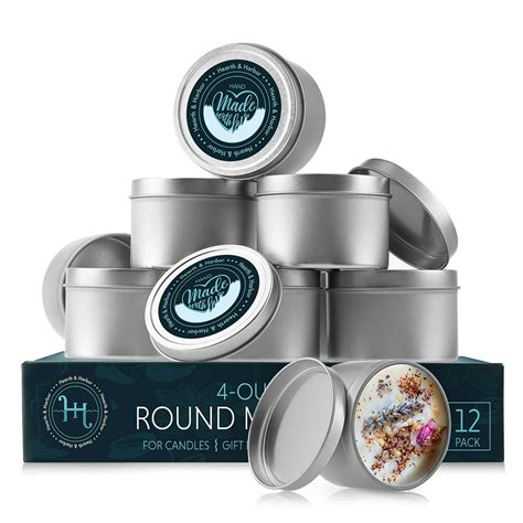 Metal Round Candle Tins With Lids 4 Oz Candle Containers For Candle Making With Custom Sticker