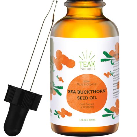 Organic Sea Buckthorn Seed Oil 1 Oz Teak Naturals