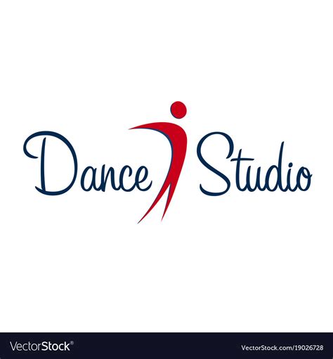 Dance studio logo dancer logotype Royalty Free Vector Image