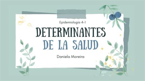 Determinantes De La Salud Epidemiología Medicina Pdf