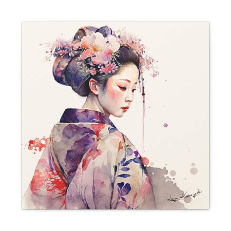 Geisha 25 MIYAKO Artist Signed Original Art On Canvas Japanese Wall