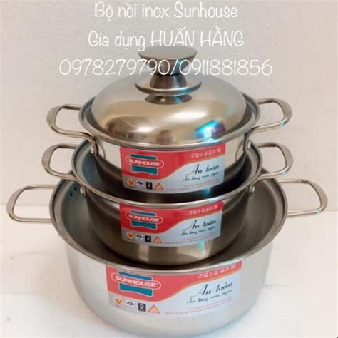 BỘ NỒI INOX 1 ĐÁY SUNHOUSE SH223 Shopee Việt Nam