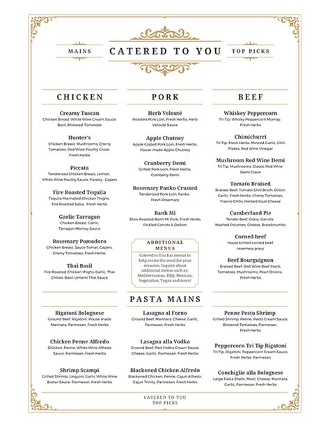 Menu | Catered to You