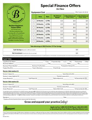 Fillable Online Special Finance Offers Fax Email Print - pdfFiller