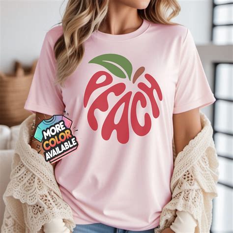 Peach Fruit Graphic T Shirt Vibrant Summer Tee Fresh Organic Tomato