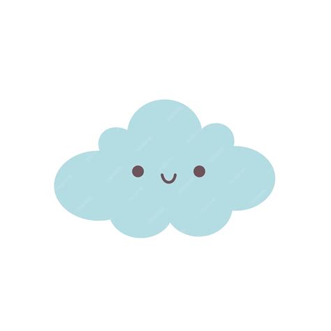 Premium Vector Cute Cloud Character Smiling Cloud Face Vector