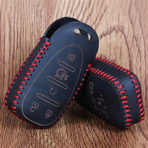 Buttons Genuine Leather Car Key Fob Cover Case Keyless Entry Key