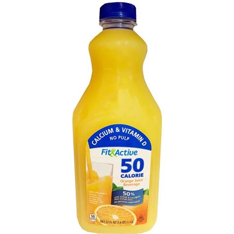 Aldi Fit Active Calorie Orange Juice With Calcium Vitamin D Same