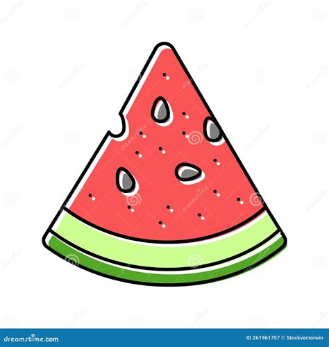 Triangular Slice Watermelon Color Icon Vector Illustration Stock Vector