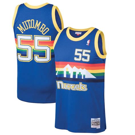 Dikembe Mutombo Jersey Nuggets, Hawks, 76ers S-4X 5X 6X XLT-5XLT