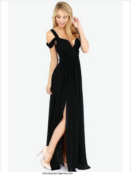 Robe Longue Noire Fendue