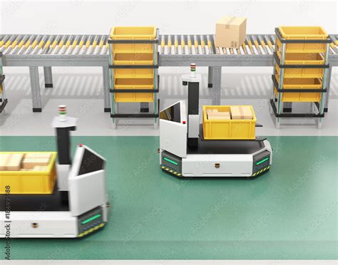 Self Driving Agv Automatic Guided Vehicle With Forklift Carrying