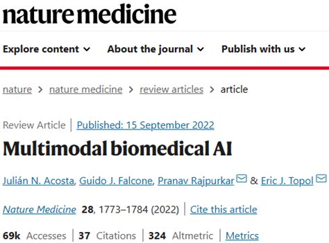 Nature顶级子刊83分重磅综述！为你细数chatgpt时代，人工智能在医学中的应用！数据临床