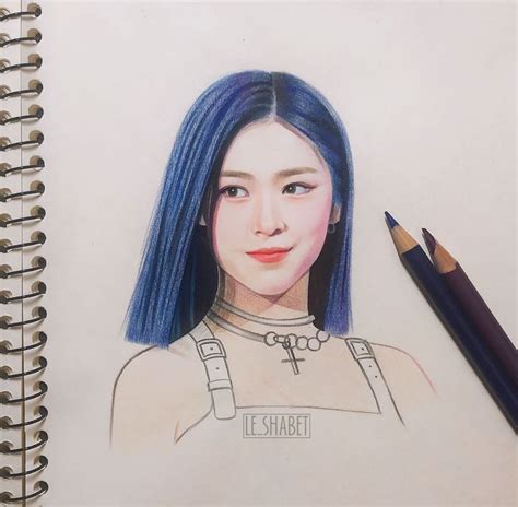 Itzys Ryujin By Le Shabet Kpop Drawings Drawings Rose Sketch