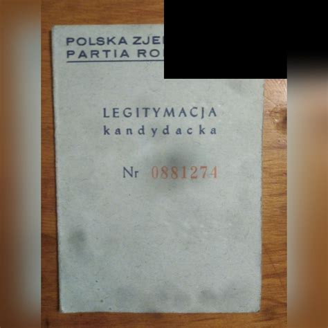 Legitymacja Kandydacka PZPR 1973 1974 Znaczki Nysa Licytacja Na