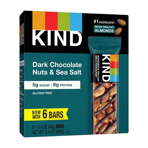 KIND Dark Chocolate Nuts & Sea Salt Bars 6 ct | Shipt