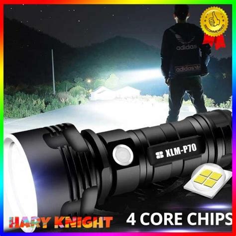 Jual Senter LED XML P70 XHP50 50W Rechargeable Super Terang Shopee