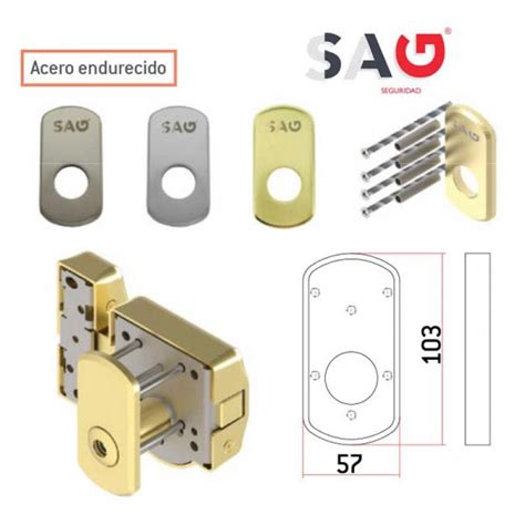 Placa Reforzada Para Cerrojo Sag Ep Cerradura Plus