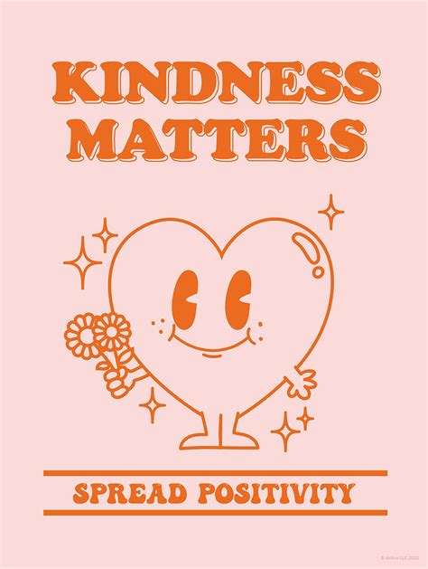 Amazon Kindness Matters Retro Poster Wall Art Print Retro Heart