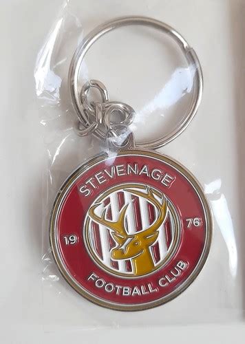 Stevenage Fc Crest One Side Metal Keyring Official Product Keyrings