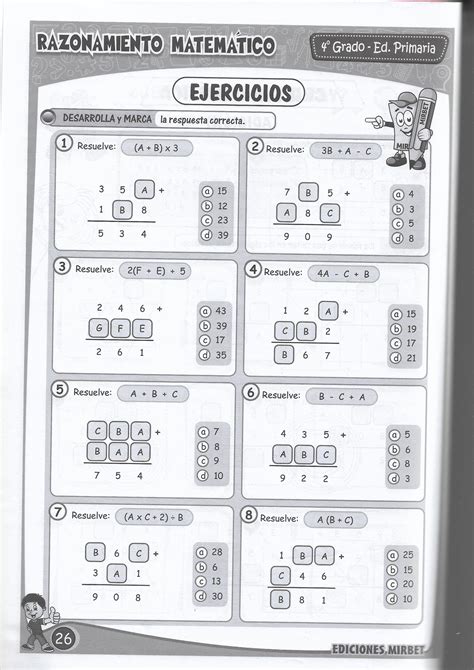 Razonamiento Matematico Para Cuarto Grado De Primaria Buscar Con Images