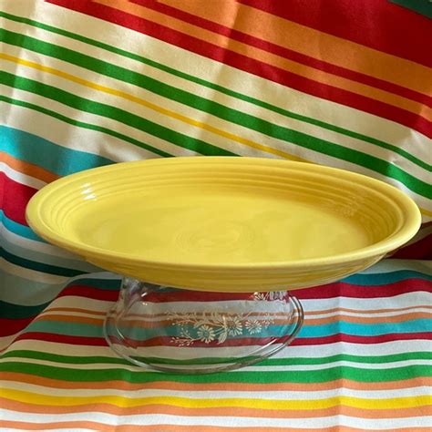 Fiestaware Dining Fiesta Ware White Yellow Platter Dish Fiestaware Large Serving Dish