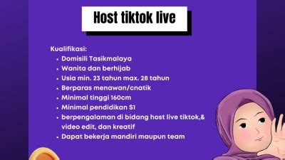 Lowongan Kerja Host Live Admin Online Shop Penempatan Tasikmalaya