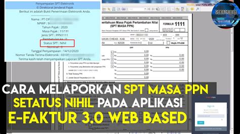 Cara Lapor Spt Ppn E Faktur 3 2 Nihil Di Web Efaktur Online 2022 Web