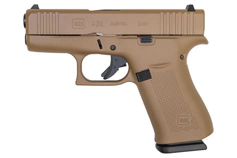 Glock 43x 9mm 10 Round Pistol With Dark Earth Cerakote Finish Sportsmans Outdoor Superstore