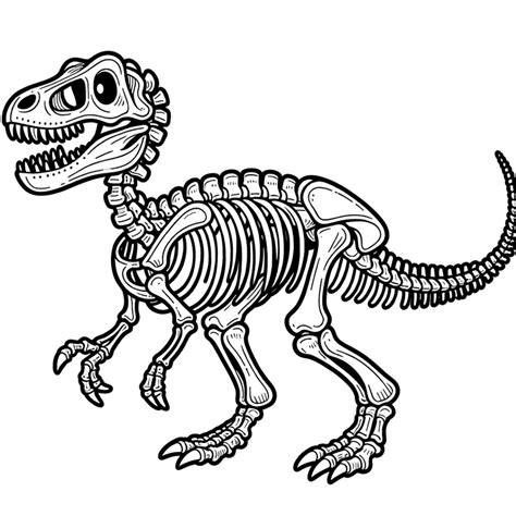 Dessin Gratuit Coloriage Squelette De Dinosaure