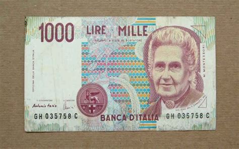 Mille Lire Con Maria Montessori Ecco Il Valore Ufficiale Controcopertina