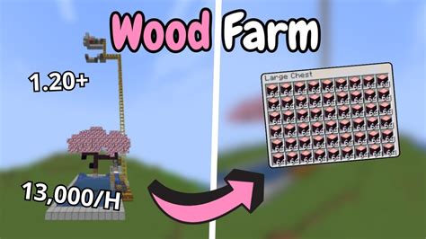 Minecraft Best Wood Farm Tutorial Logs Per Hour Youtube