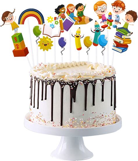 Schulanfang Tortendeko 13 Stück Einschulung Tortendeko Cupcake Topper