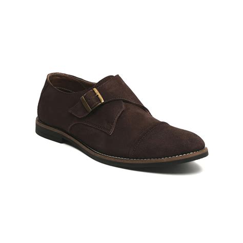 Buy Louis Stitch Solid Brown Italian Suede Leather Mocassins Online