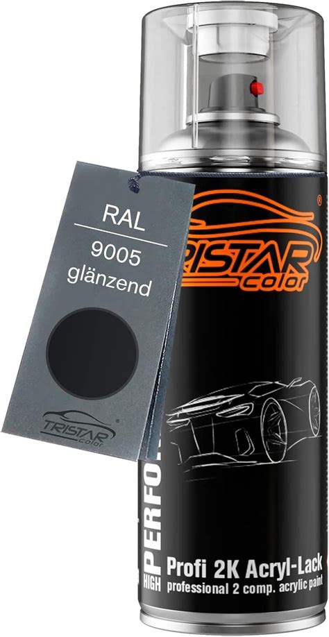 TRISTARcolor RAL 9005 Tiefschwarz Glossy 2K Acrylic Spray Can Spray Can