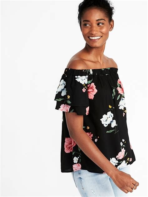 Off The Shoulder Ruffle Sleeve Swing Top For Women Old Navy