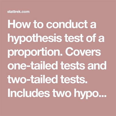 Hypothesis Testing For Proportions