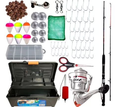 Kit Pesca Completo Vara Molinete Maleta Itens