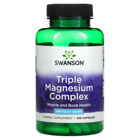 Swanson Triple Magnesium Complex 400 Mg 100 Capsules 100 Count Kroger